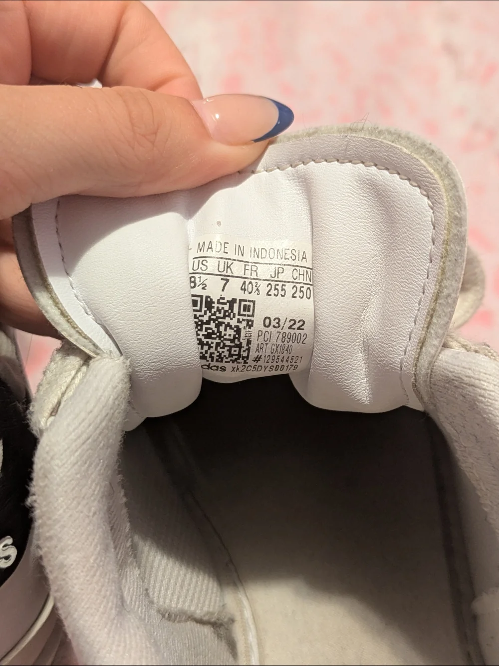 adidas White Leather Sneakers with Black Stripes 8.5